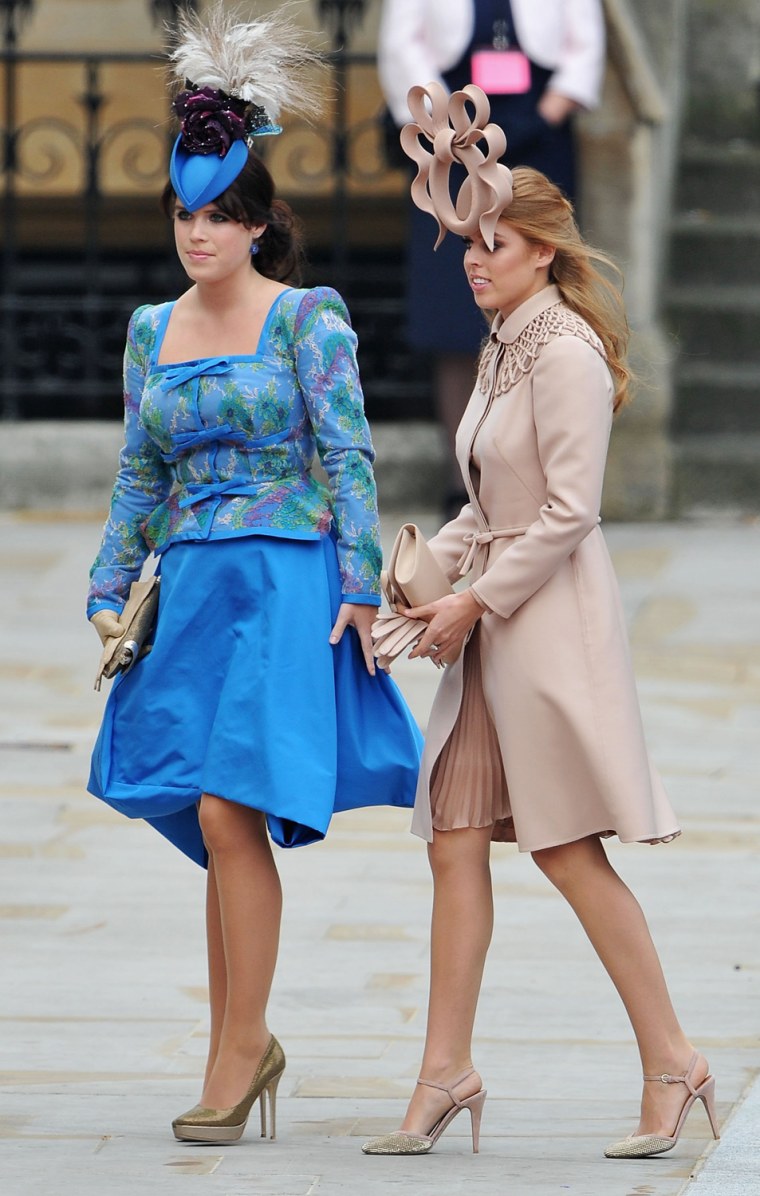 Princesses Eugenie and Beatrice at the royal wedding.