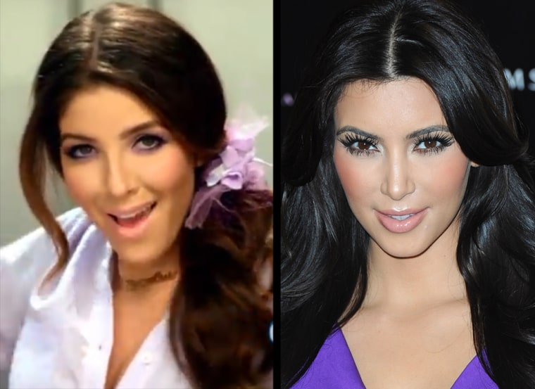 Melissa Molinaro, star of recent Old Navy commercials; Kim Kardashian, not too pleased with lookalike.