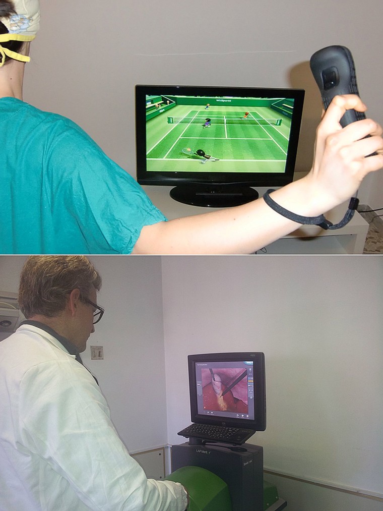 Study shows Wii game playing can help surgeons train.
