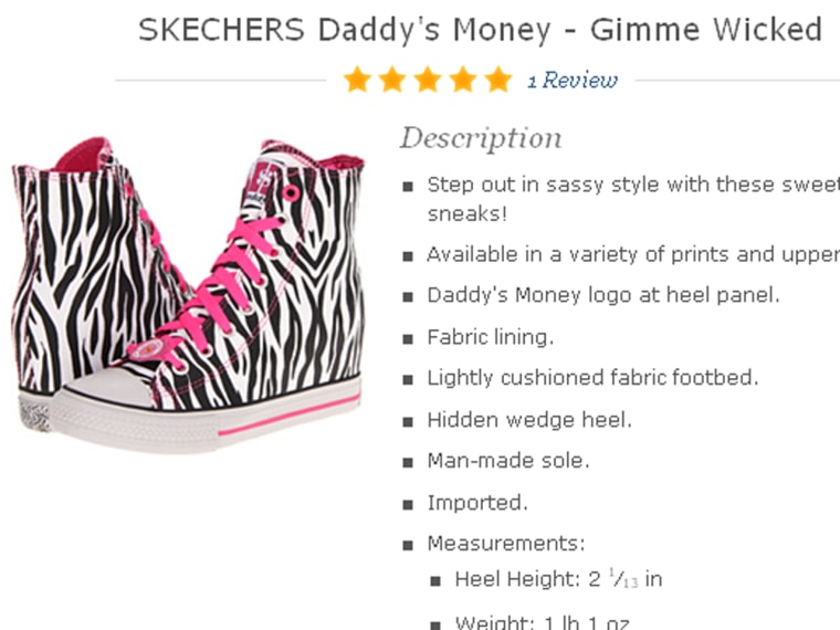 Skechers' latest collection, called Daddy's Money, is available on Zappos.com. The collection has been highly criticized by parents.