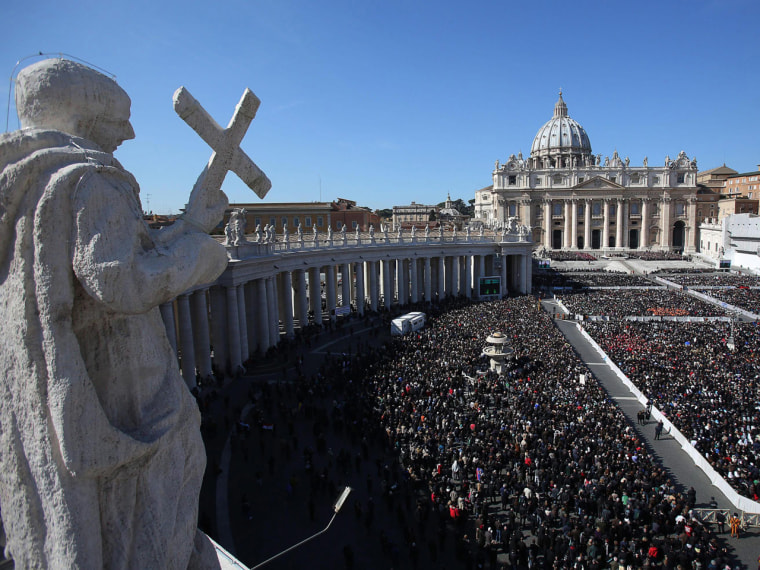 Vatican City's St. Peter's Square was packed with tens of thousands of pilgrims and well-wishers as they attended Pope Benedict's final address on Feb. 27.