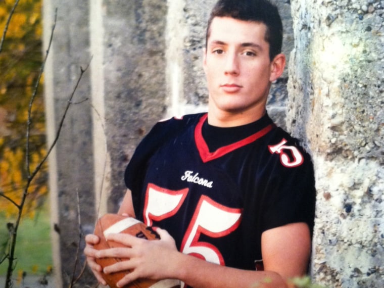 Cody Lehe, shown here in 2006, was captain of his high school football team. A second hit after a concussion left him with disabling injuries.