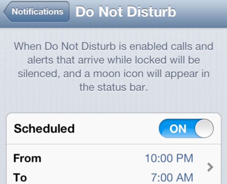 Do Not Disturb setting