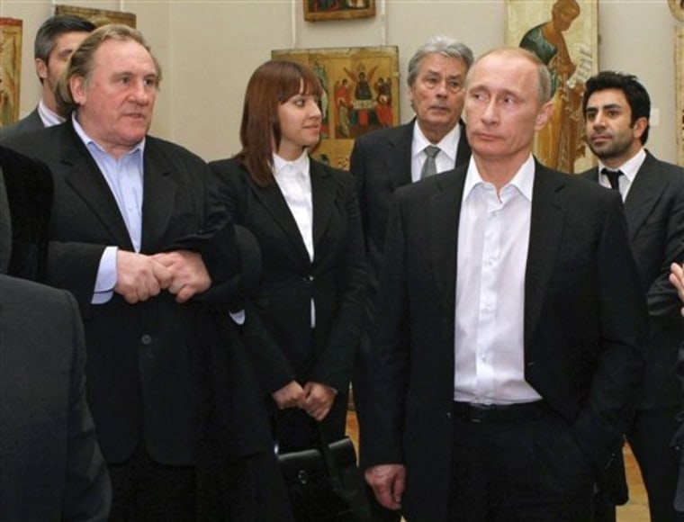 Gerard Depardieu and Russian Prime Minister Vladimir Putin in 2010.