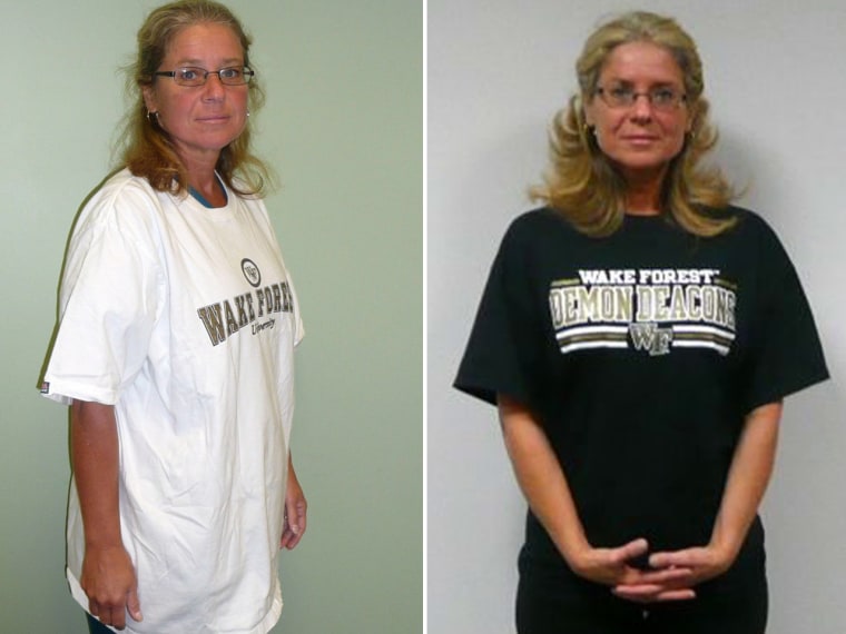 Kay Woollen, 52, got down to her wedding-day weight of 125 pounds using the HealthyWage weight-loss betting program.