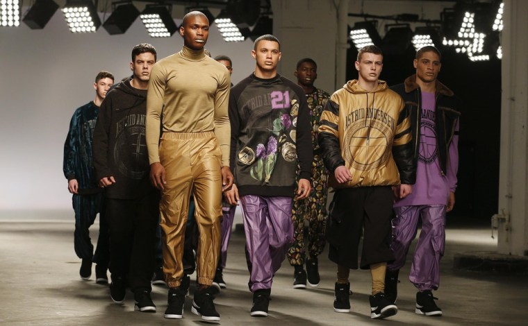 Golden moment: Models present creations from the MAN Autumn/Winter 2013 collection.