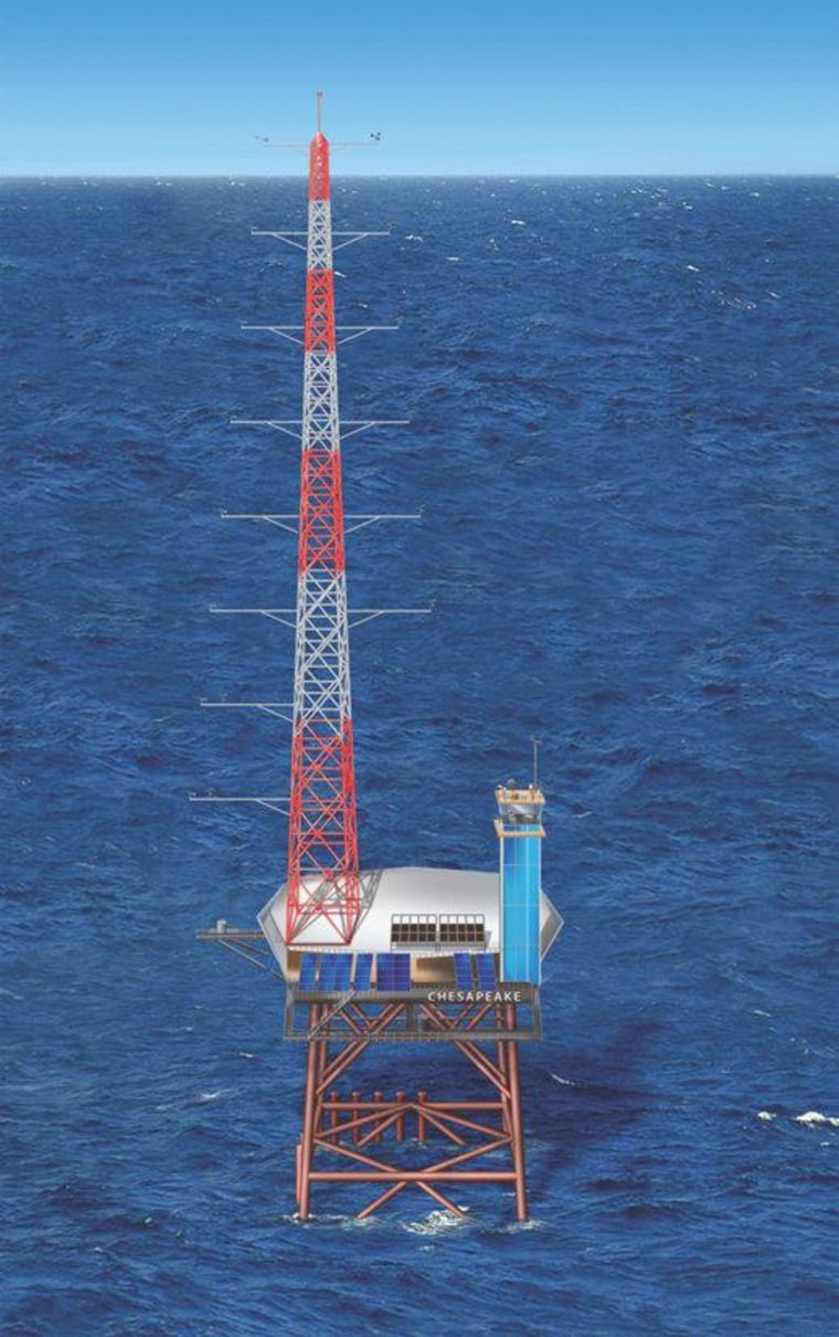 A meteorological mast will measure wind speeds up to 100 meters above sea level.