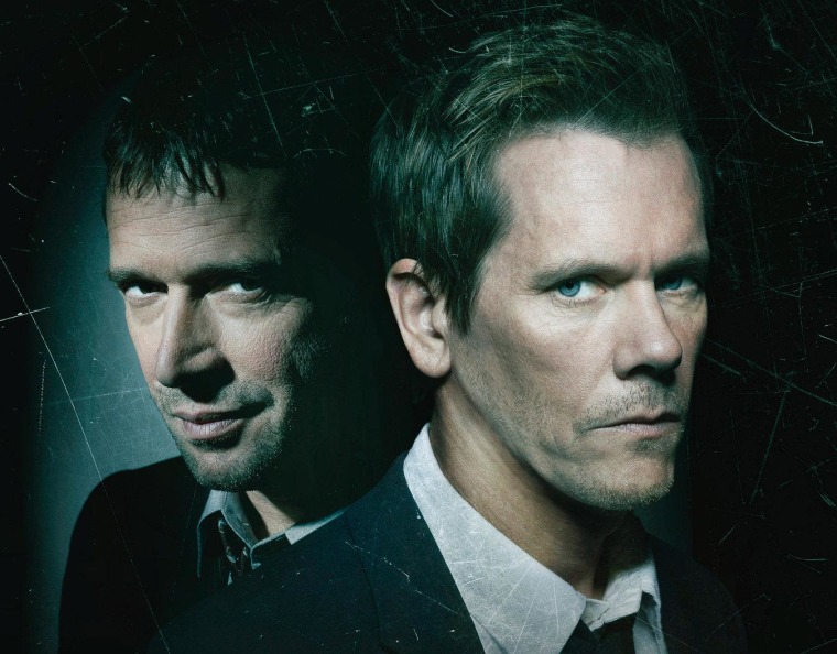 James Purefoy, left, and Kevin Bacon star in the new Fox drama, \"The Following.\"
