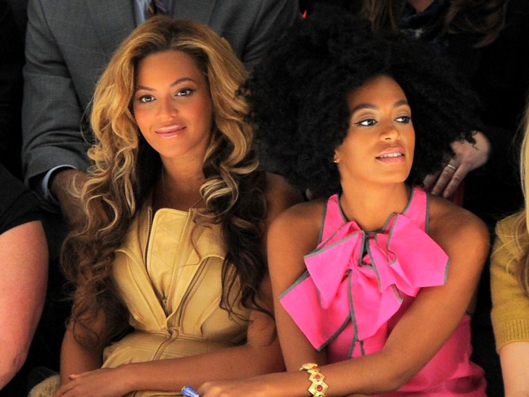 Sister act: Singers Beyonce Knowles and Solange Knowles attend the Vera Wang Spring 2012 fashion show during Mercedes-Benz Fashion Week on Sept. 13.