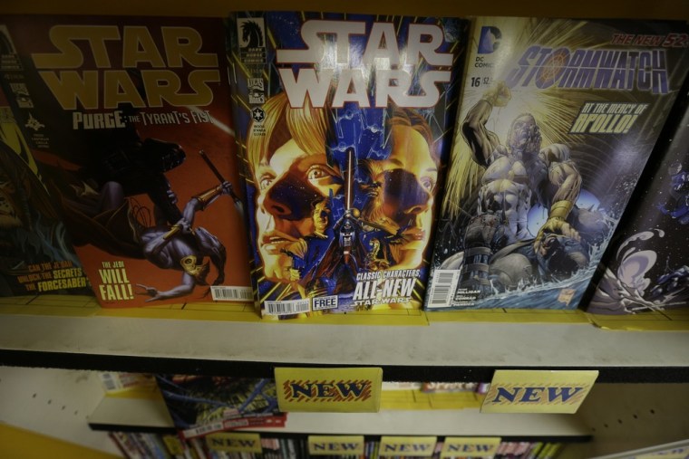 The new Star Wars comic by writer Brian Wood, artist Carlos D'Anda and Dark Horse Comics, is displayed at Fat Jack's Comicrypt, on Jan. 9 in Philadelphia.