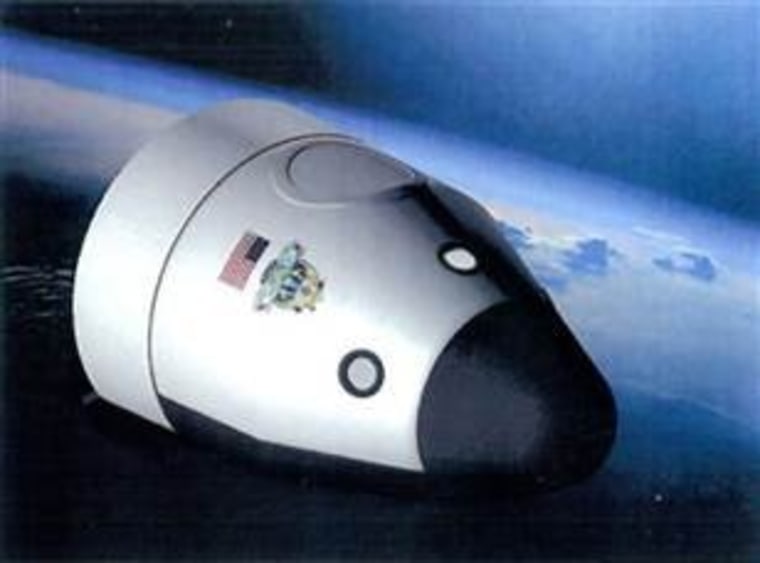 An artist's conception shows Blue Origin's orbital space vehicle.