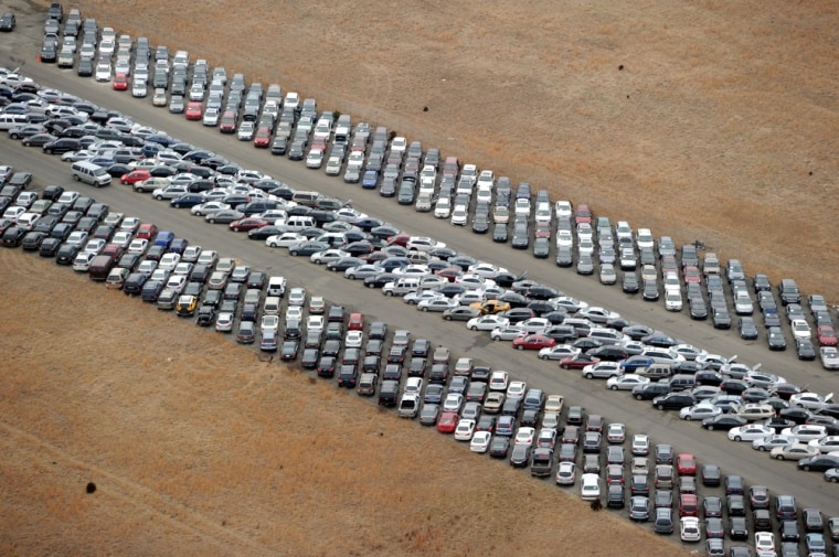 Airport runway parking lot for Sandydamaged vehicles