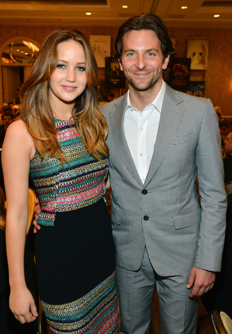 Jennifer Lawrence and Bradley Cooper at the AFI Awards.