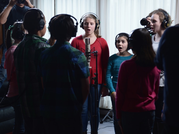 Children of Newton, Conn., perform \"A Song From Sandy Hook\" at the home of Chris Frantz and Tina Weymouth.