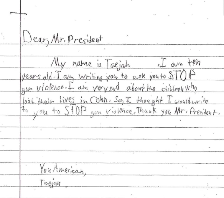 The letter written by Taejah, 10.