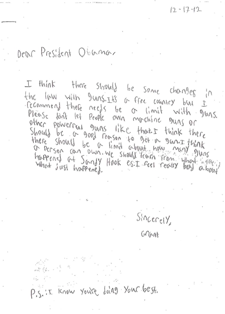 Grant, a third grader, sent this letter to President Obama.