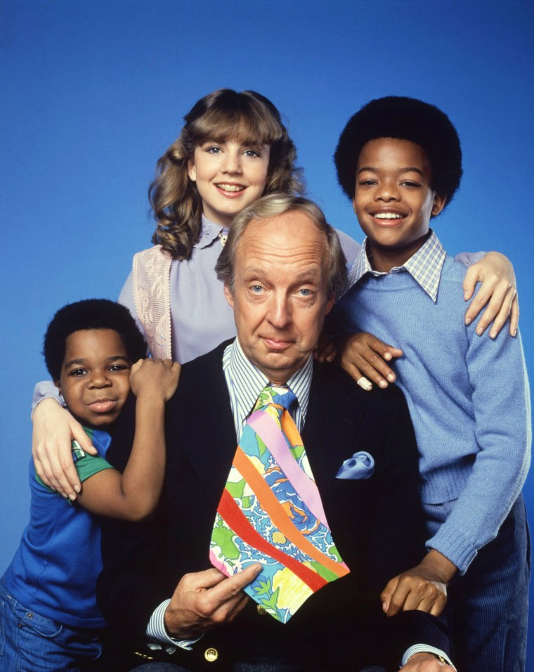 Conrad Bain, seen with the cast of \"Diff'rent Strokes\" in 1978, has died at age 89.