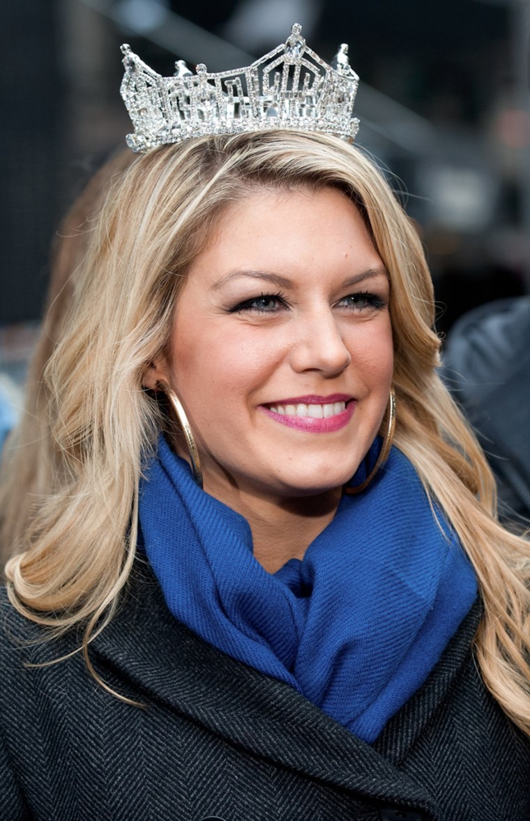 Miss America Mallory Hagan visited Times Square in New York City on Jan. 14.