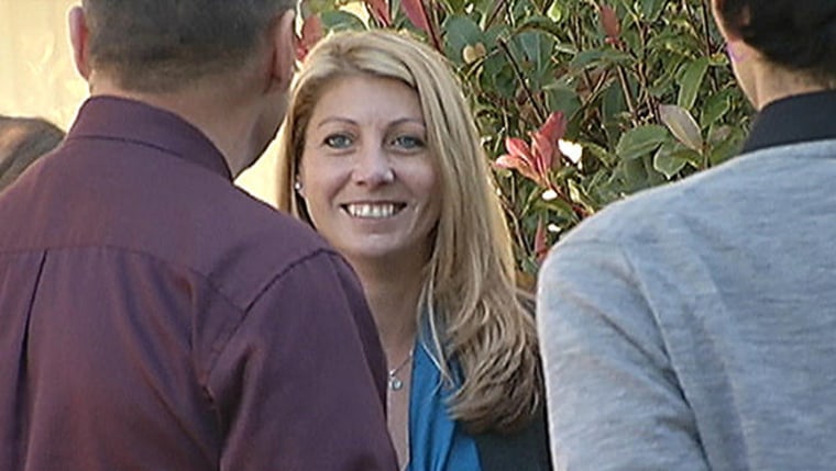Stacie Halas, the eighth-grade teacher at the center of an adult film controversy, appears outside an administrative court hearing in Oxnard on Oct. 25.
