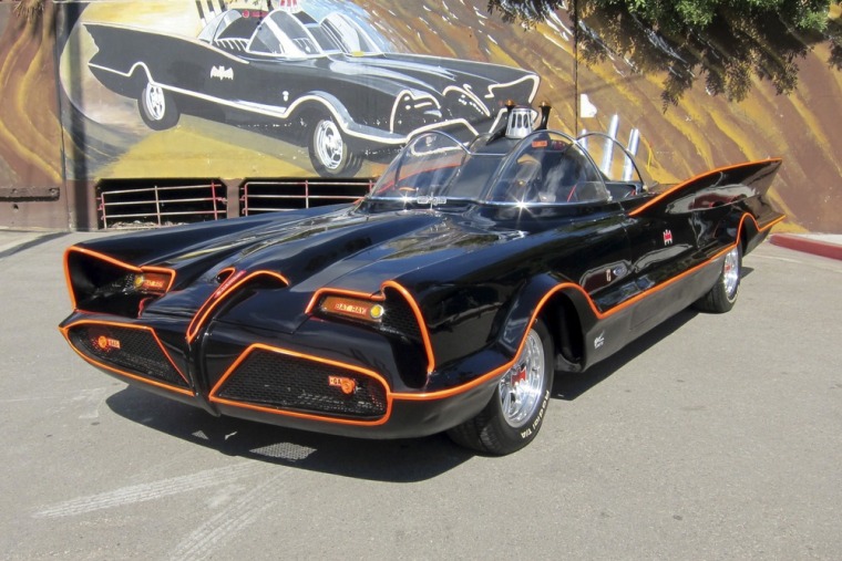 This October, 2012 photo, shows the the original Batmobile in Los Angeles. Batman's original ride, from the 1960s TV series, will be auctioned on Jan...