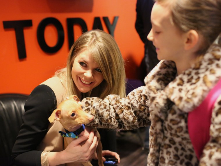 Tuna and his owner, Courtney Dasher, got a lot of attention in the TODAY greenroom, especially from kids.