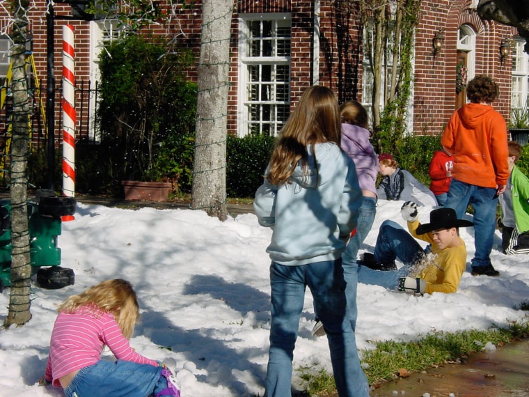 Snow party.