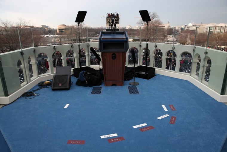Placemarks are set for the Obama and Biden families before the presidential inauguration.