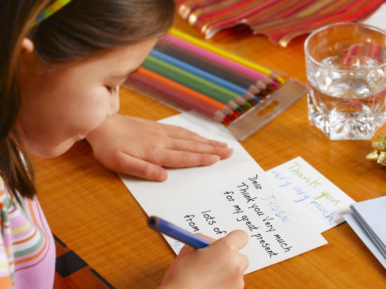 \"Dear Grandma, Thanks for the books for Christmas. I really like them.\" There, was that so hard?