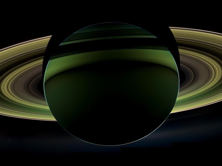 NASA's Cassini spacecraft has delivered a glorious view of Saturn, taken while the spacecraft was in Saturn's shadow.