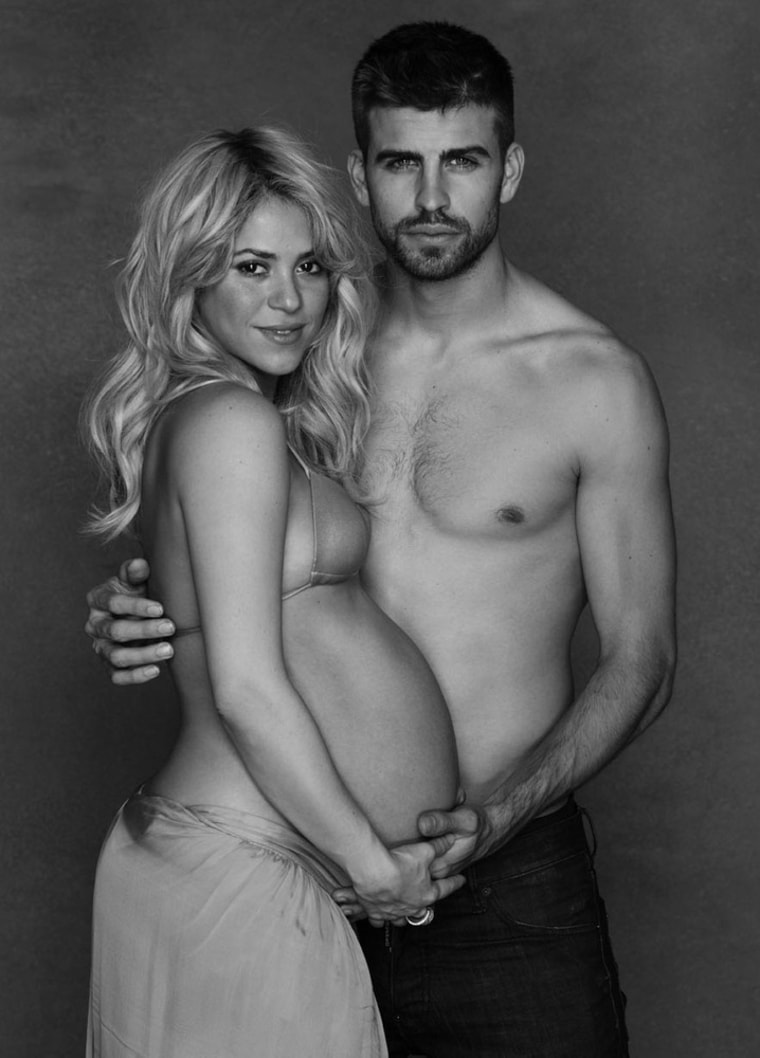 In this undated photo provided by UNICEF, Shakira poses while pregnant with Spanish soccer player Gerard Piqué.