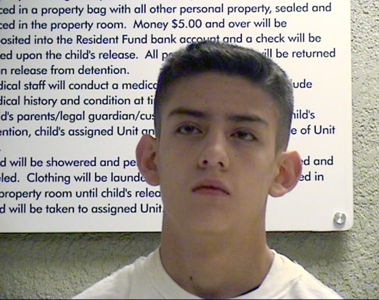 Nehemiah Griego, 15, in a booking photo after he was arrested for killing his parents and three siblings.