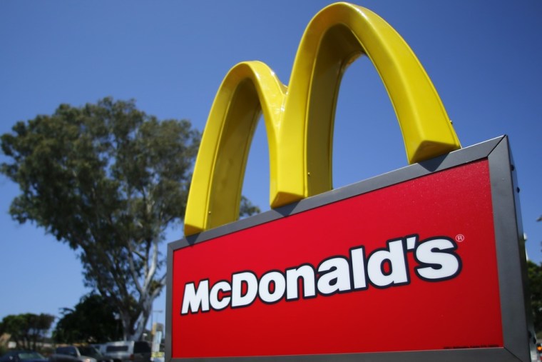 A McDonald's sign is shown at the entrance to one of the company's restaurants in Del Mar, California in this September 10, 2012, file photo. McDonald...
