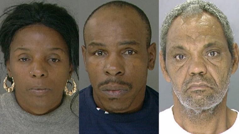 Linda Ann Weston, left, 52, accused of being the ringleader of a group that imprisoned people for their Social Security checks. Prosecutors say Gregory Thomas, center, and Eddie Wright are among her accomplices.