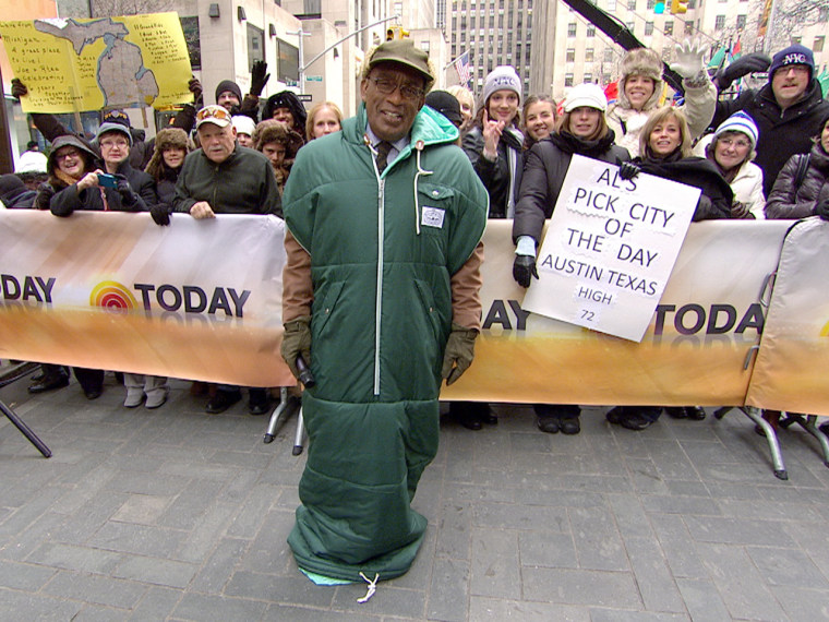 Al Roker tries the Napsack on for size on TODAY Friday.