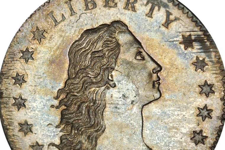 A Flowing Hair Silver Dollar, the first silver dollar struck by the United States Mint, is pictured in this undated handout photo obtained by Reuters ...