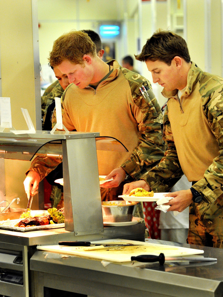 The food at the dining hall at Camp Bastion serves around 30,000 people at one time, and 27 tons of salad and fruit come in every week alone. Prince Harry is known to have a penchant for fast food, and on his trips to the U.S. he's stopped in at taco stands and burger joints.