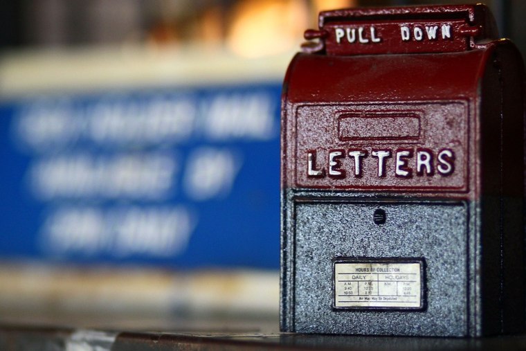 A miniature mailbox sits on the counter of the Ewell Post Office on August 22, 2011 in Ewell, Smith Island, Maryland.