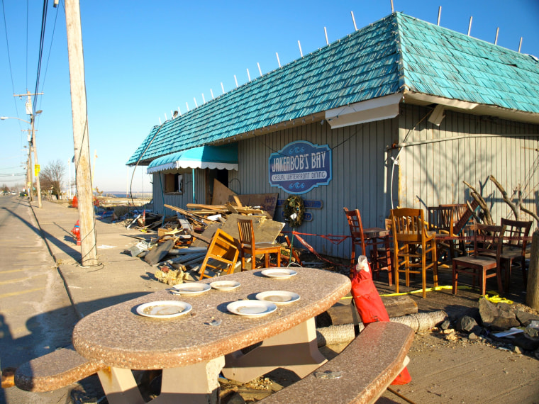The owner of this damaged restaurant told NBC News they plan to rebuild. They're converting doors salvaged from the hurricane wreckage into dining tables.