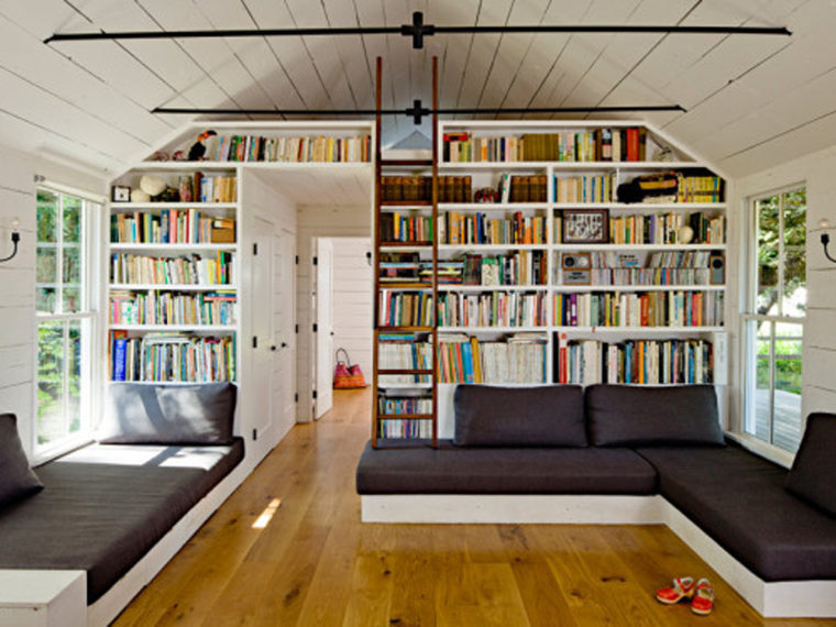 The living room of the Helgerson family home near Portland, Ore. The family of four lives in 540 square feet.