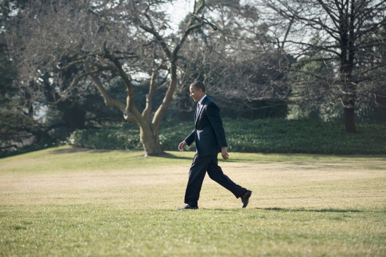 US President Barack Obama walks to Marine One on the South Lawn of the White House January 29, 2013 in Washington, DC. Obama is traveling to Las Vegas...
