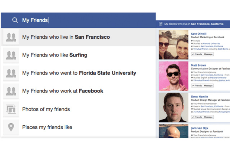 Facebook Graph Search screenshot