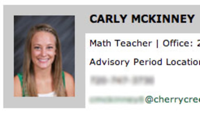 Carly McKinney's staff photo from the Overland Park High School website.
