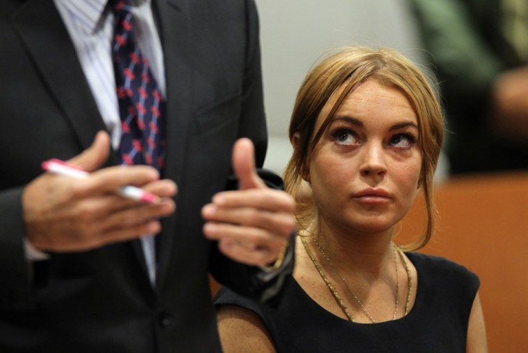 Lindsay Lohan appears in Los Angeles Superior Court on Wednesday.