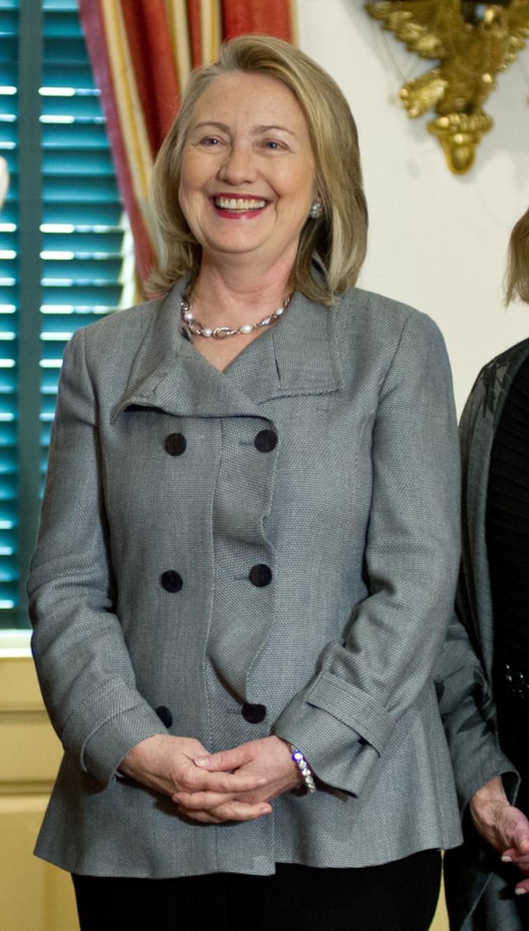Clinton, hosting a flag ceremony for outgoing US Ambassador to Ireland Dan Rooney on January 9, 2013.