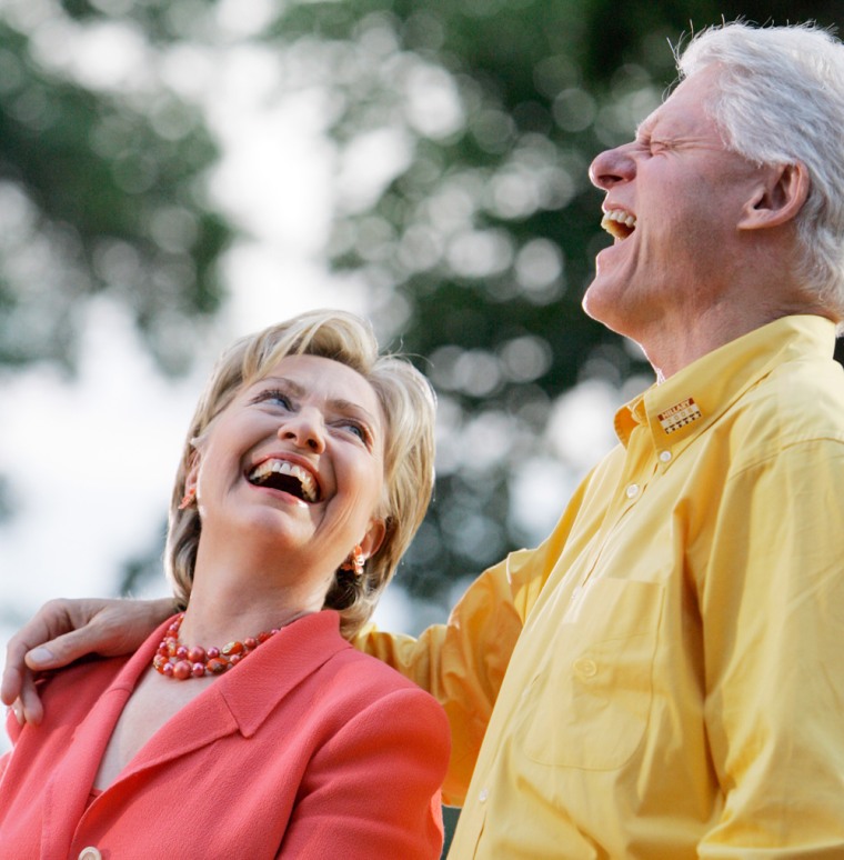 Then-Sen. Hillary Rodham Clinton, with her husband at a rally in 2007.