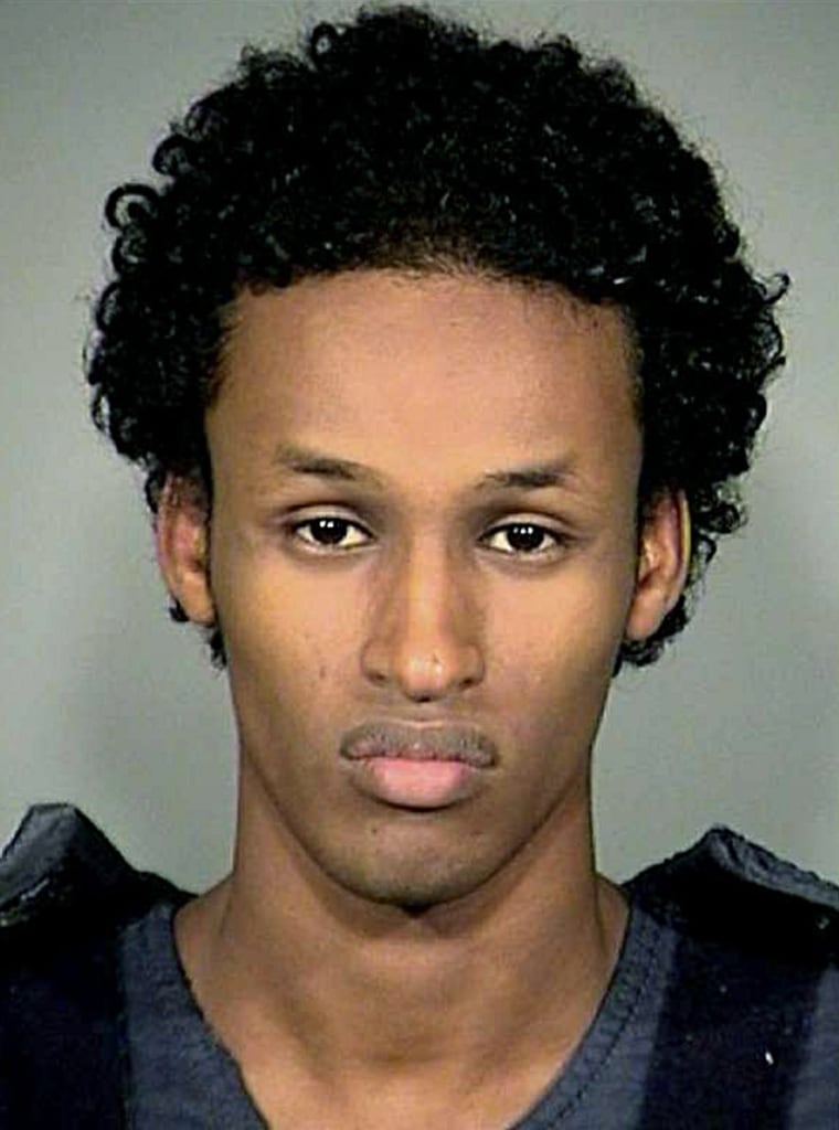 Mohamed Osman Mohamud in a booking shot taken upon his arrest Nov. 26, 2010. Mohamud was found guilty on terror charges Thursday.