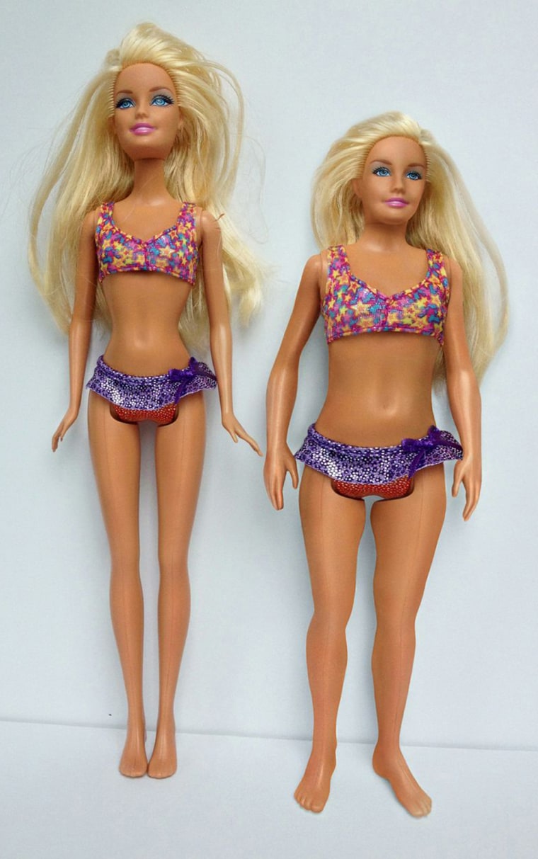 Artist Nickolay Lamm created a 3-D rendering of a \"normal\" Barbie (pictured at right) next to a standard Barbie by using the CDC's measurements for an average 19-year-old American woman.