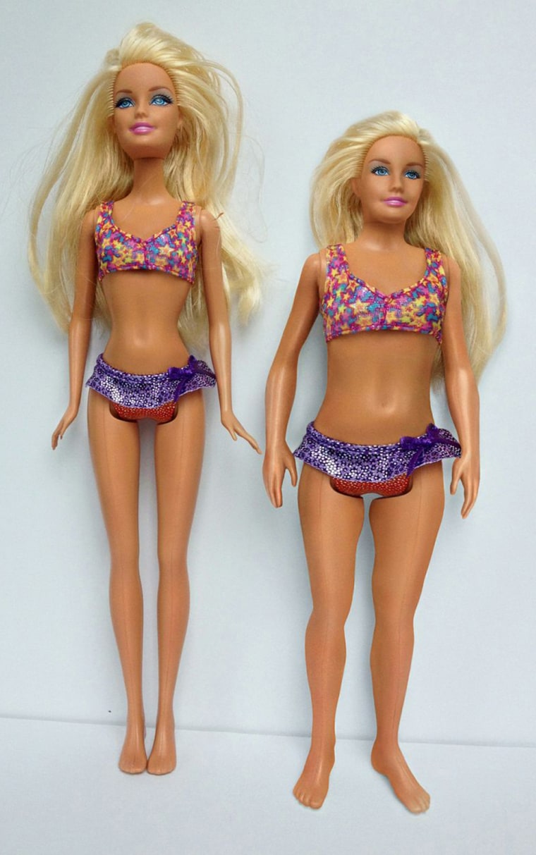 standard barbie doll size