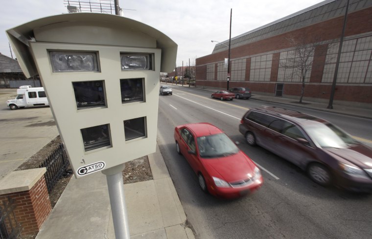 Speeding ticket camera near downtown Cleveland