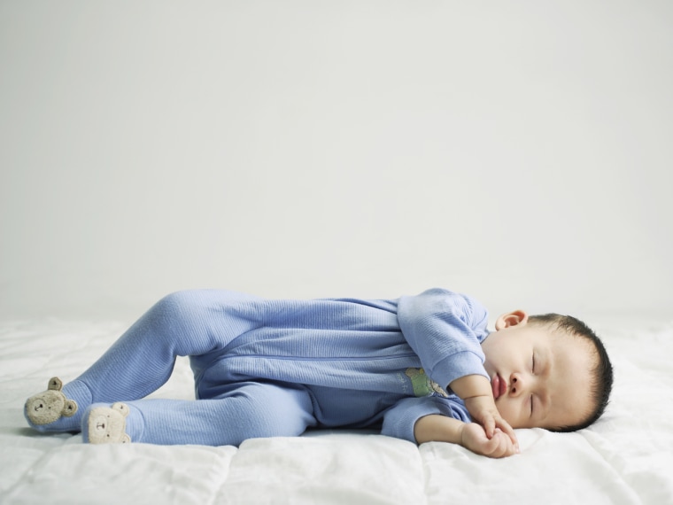 A baby's head tends to roll to the side when he sleeps, which can lead to a flat spot over time.